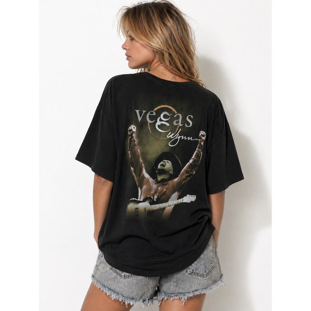 Garth Brooks Wynn Las Vegas New Year 2010 Concert T-Shirt Black Large Gildan